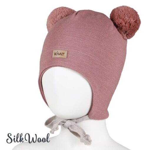 Mössa i silkeull - Rosa