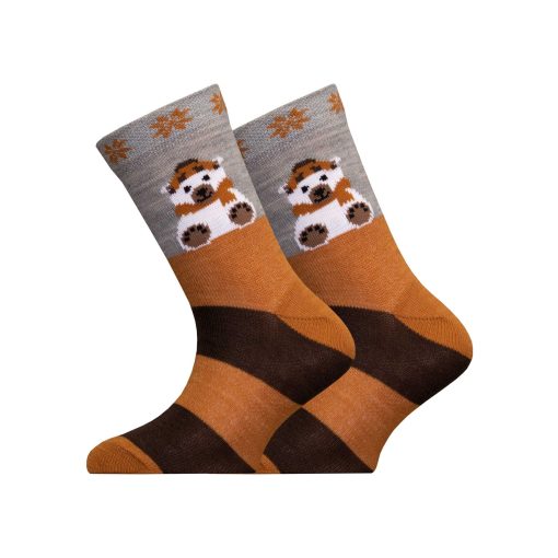 Merinoullsstrumpor - Isbjörn / Toffee